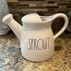 Rae Dunn Sprout Ceramic Watering Can Like New